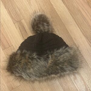Soul Young Insulated Cozy Brown Pom-Pom Hat
